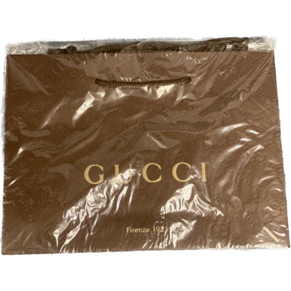 GUCCI FIRENZE 1921 BROWN Gold SIMA PAPER Small GIFT SHOPPING BAGS SEALED